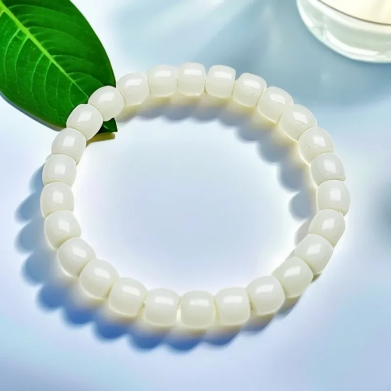XIBAOCHUNHUA Hetian Jade Bracelets White Jade/Pale Greenish White Jade Unisex-2