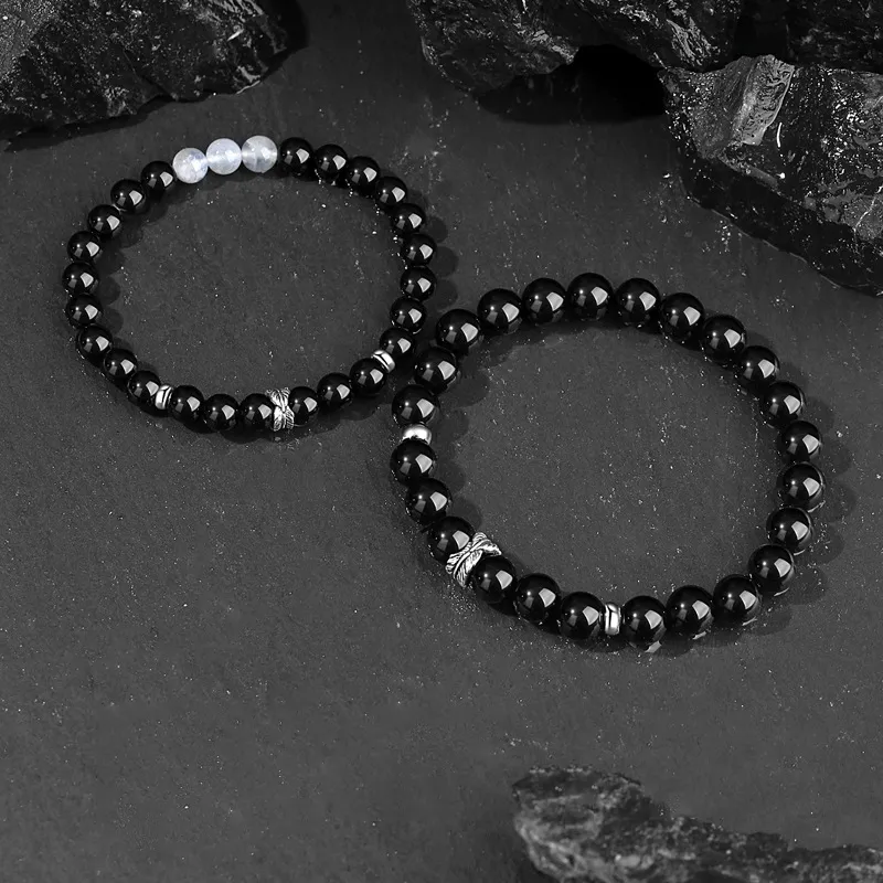 XIBAOCHUNHUA Obsidian Bracelets Unisex-4