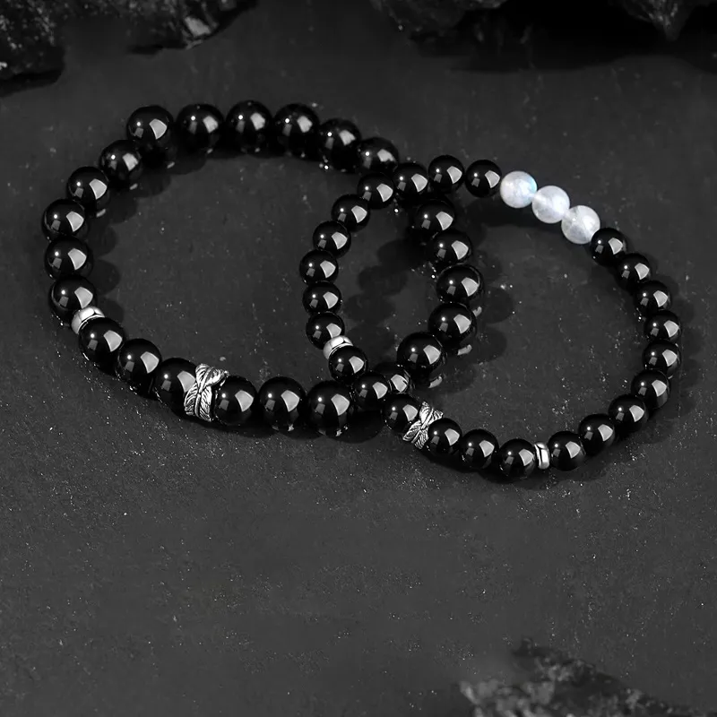 XIBAOCHUNHUA Obsidian Bracelets Unisex-3
