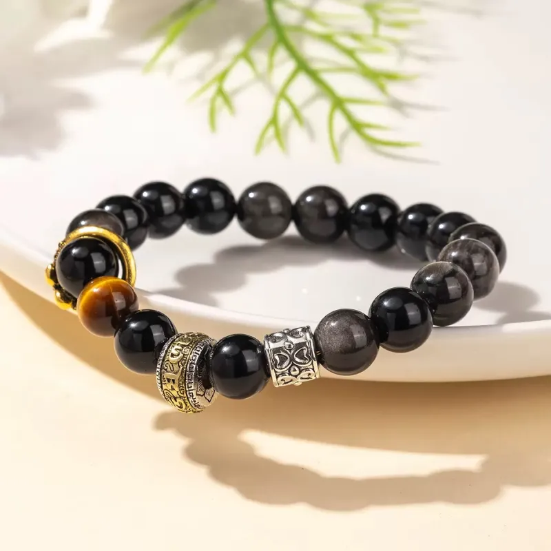 XIBAOCHUNHUA Obsidian Bracelets Unisex-8
