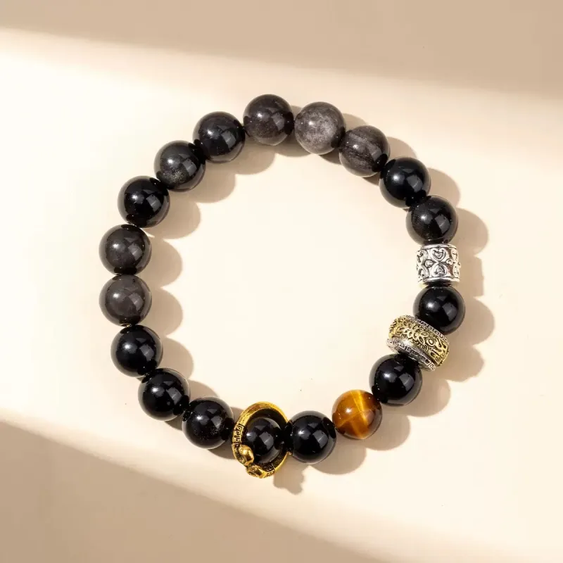 XIBAOCHUNHUA Obsidian Bracelets Unisex-6