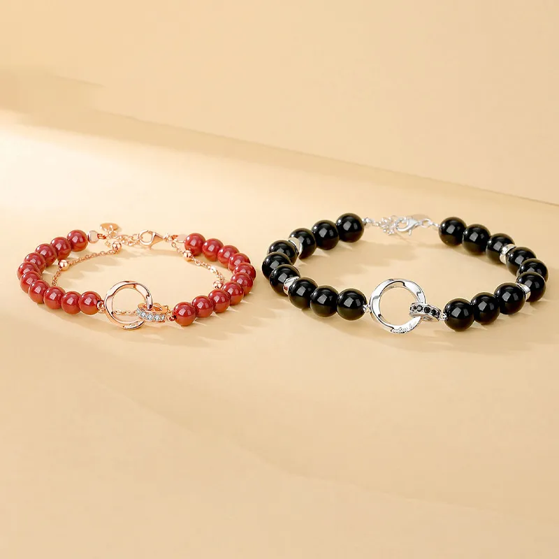 XIBAOCHUNHUA Reconstructed Cinnabar Bracelets Unisex-2