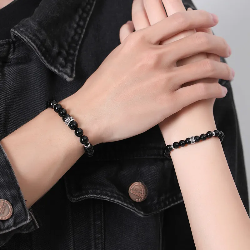 XIBAOCHUNHUA Obsidian Bracelets Unisex-5