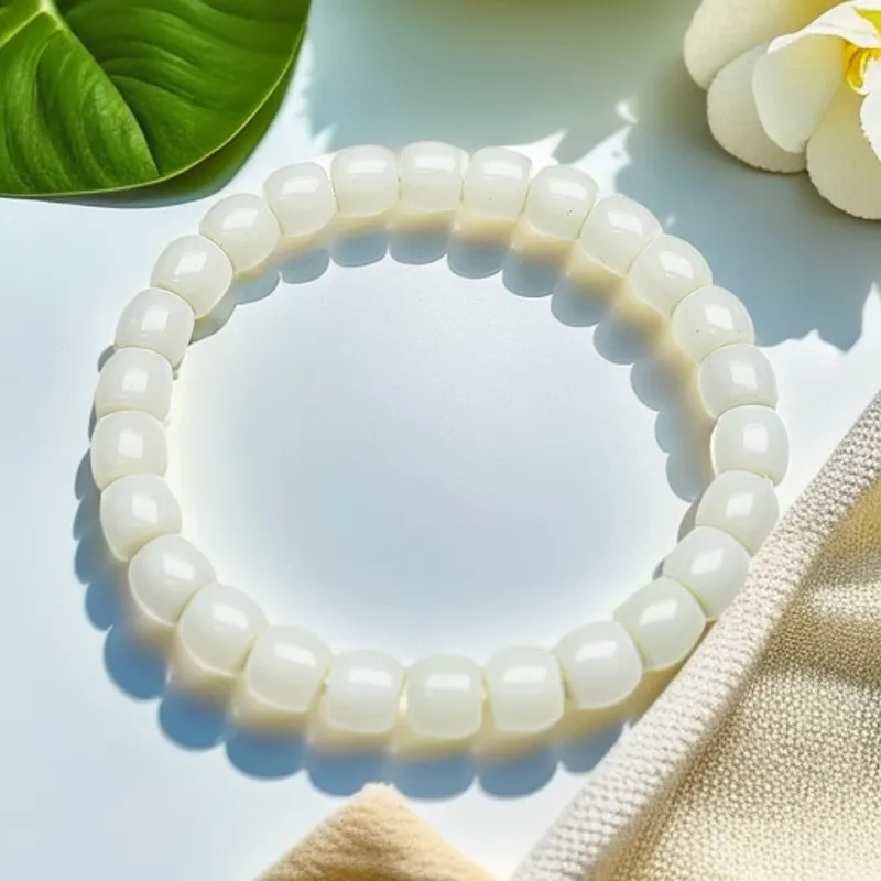 XIBAOCHUNHUA Hetian Jade Bracelets White Jade/Pale Greenish White Jade Unisex-5