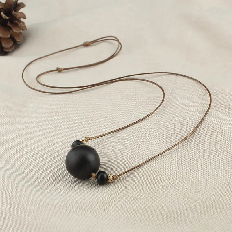 XIBAOCHUNHUA African Blackwood Wooden Necklaces Unisex-3