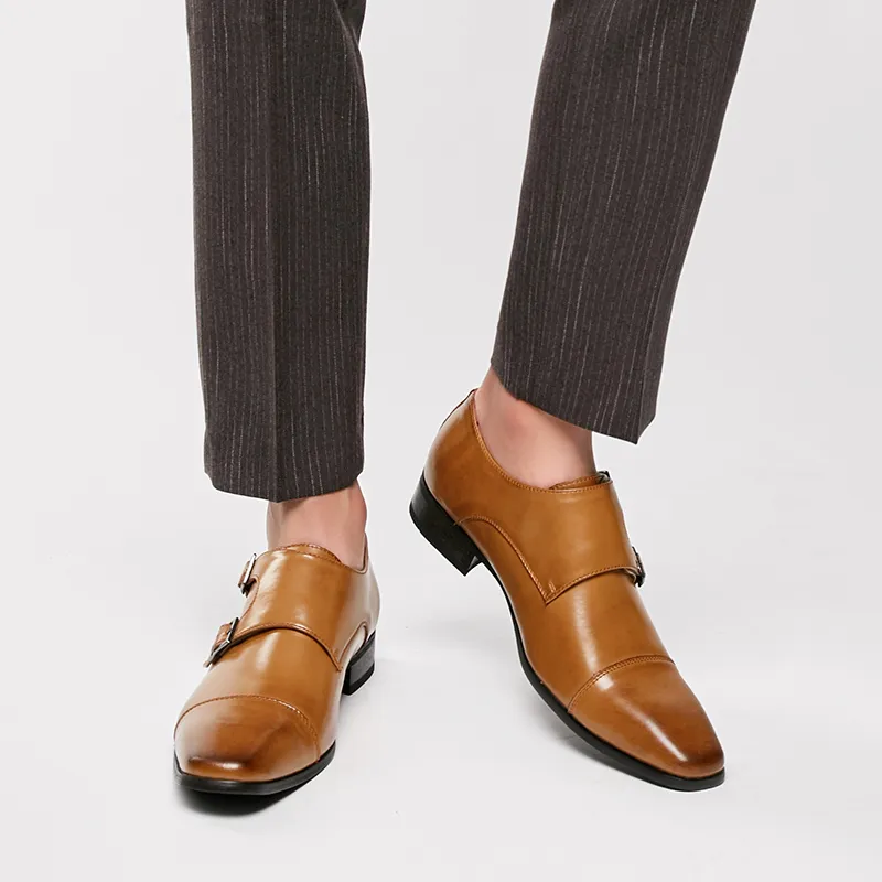 Bellum Han Dress Shoes Men Low Top Black, Brown-10