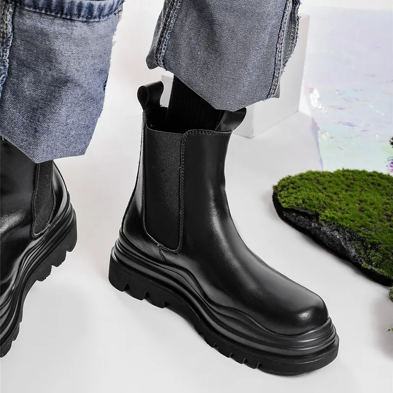 Bellum Han Crew Chelsea Boots Men's Black-6
