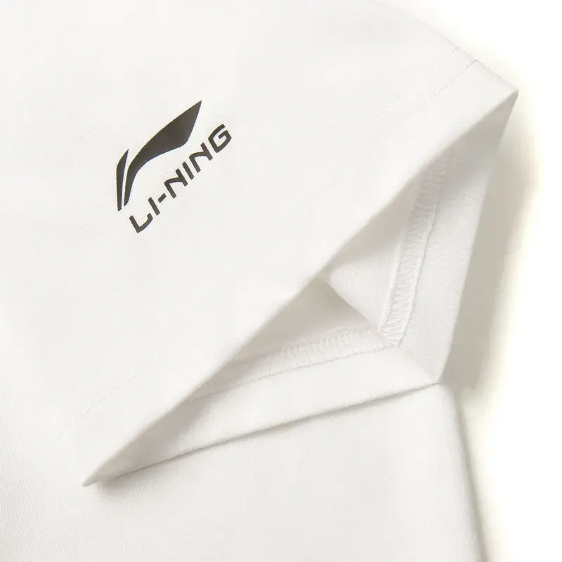 LiNing SS25 Casual Sportswear Unisex White Short Sleeved Shirt+Black Shorts-2