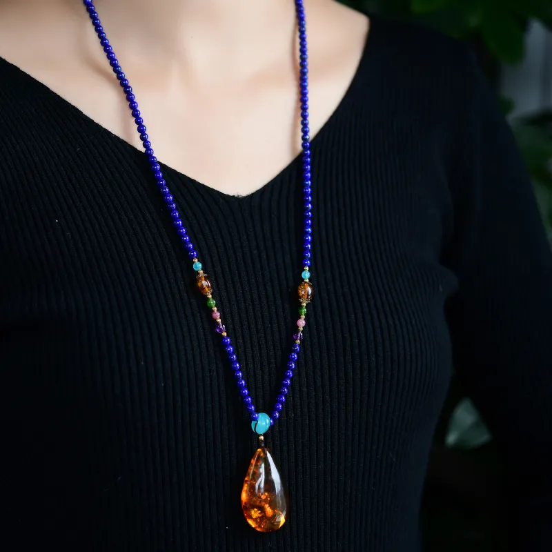 Xiao Tian Lapis Lazuli Necklaces Unisex-4