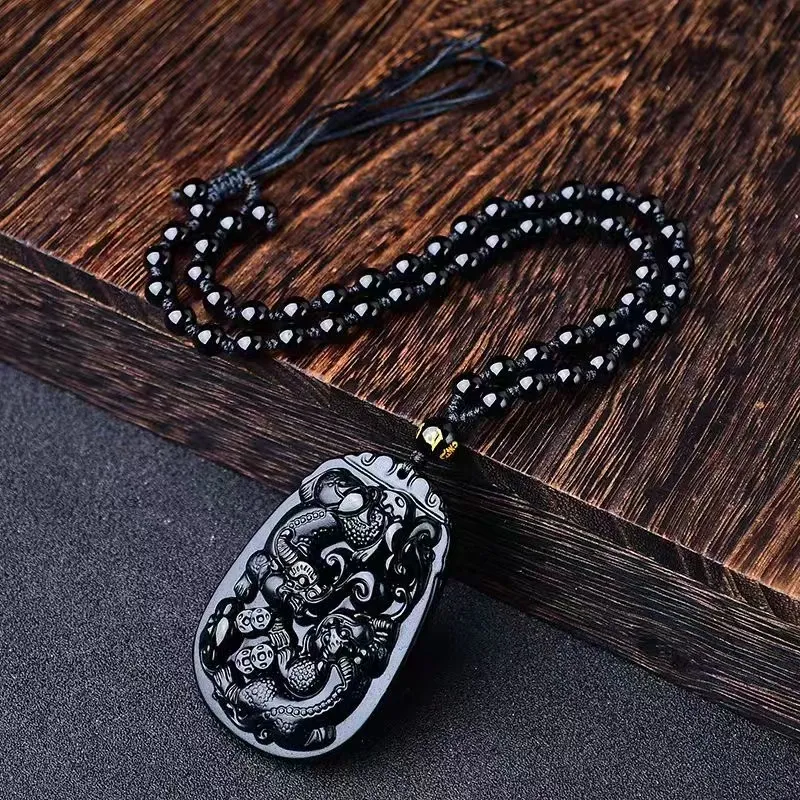Xiao Tian Obsidian Necklaces Unisex-3