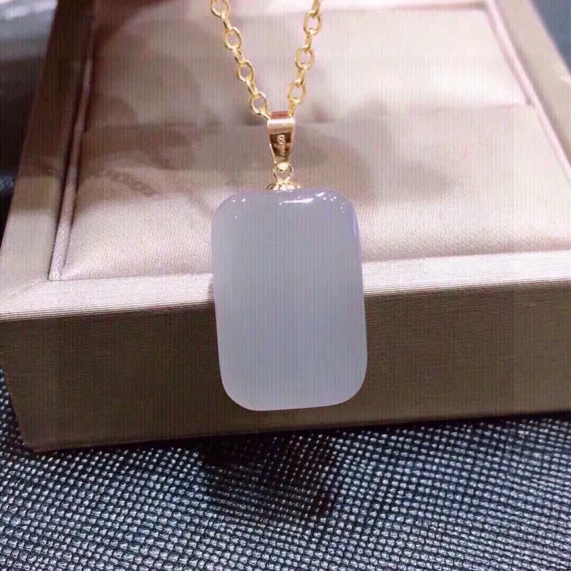 Xiao Tian Hetian Jade Pendants Smoky Blue Unisex-5