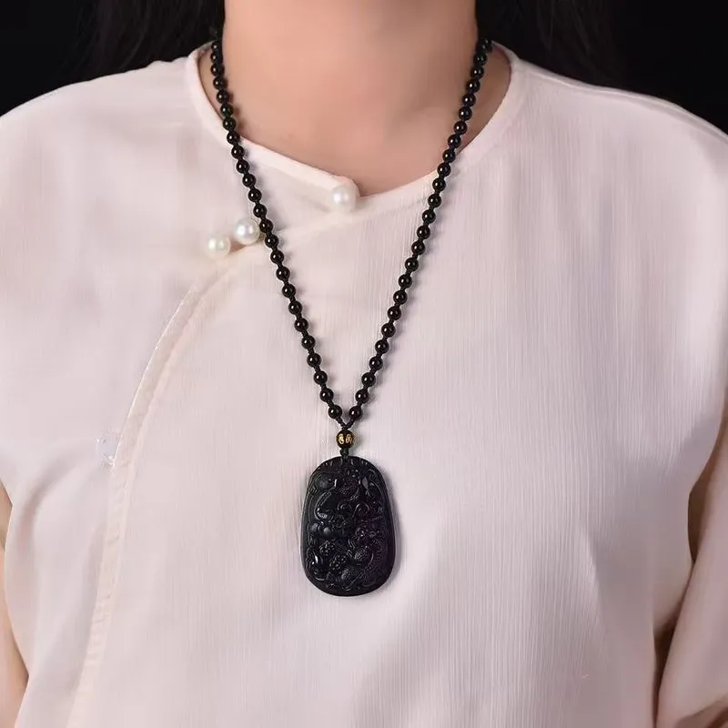 Xiao Tian Obsidian Necklaces Unisex-5