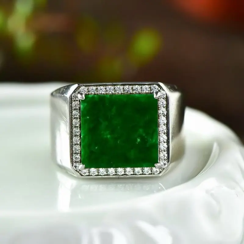 Xiao Tian Glutinous Jade Jadeite Rings Unisex-1