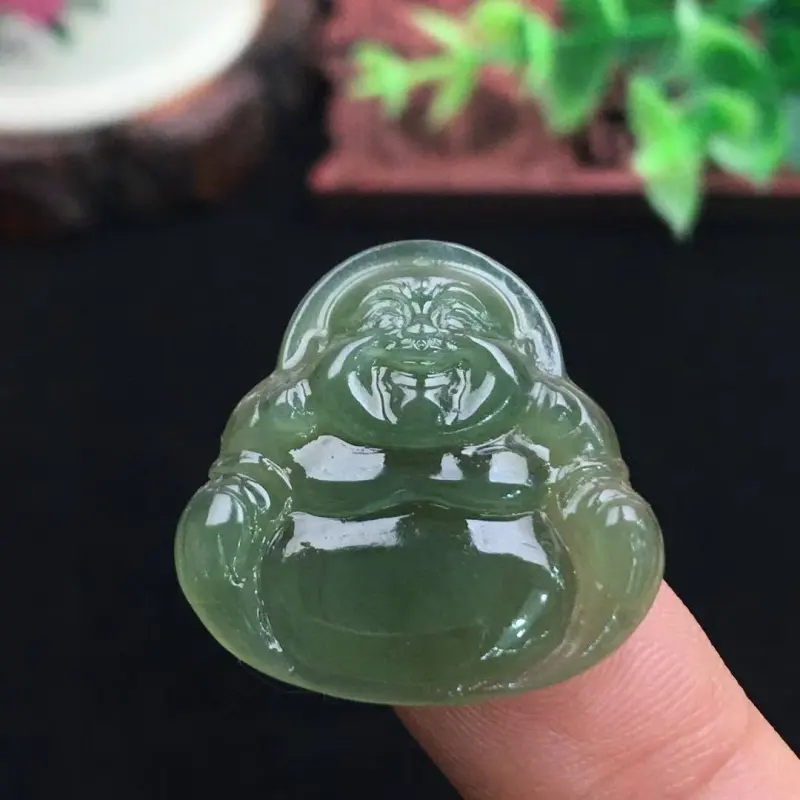 Xiao Tian Hetian Jade Buddha Pendant Green Jade Unisex-1