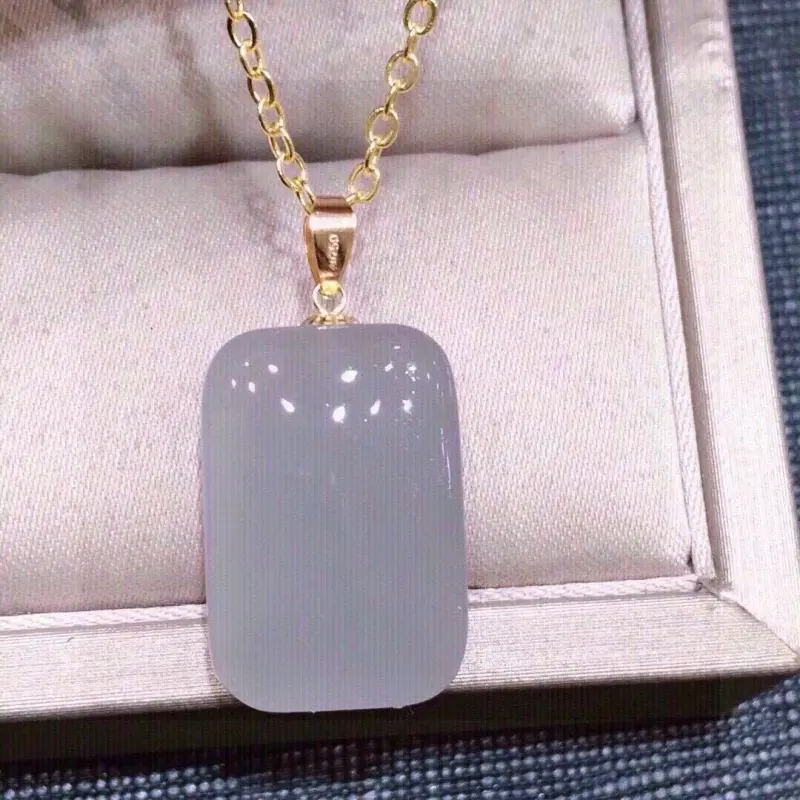Xiao Tian Hetian Jade Pendants Smoky Blue Unisex-3
