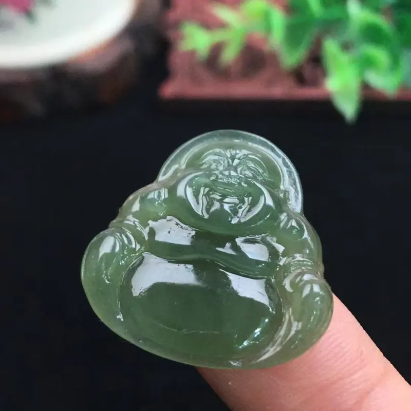 Xiao Tian Hetian Jade Buddha Pendant Green Jade Unisex-3