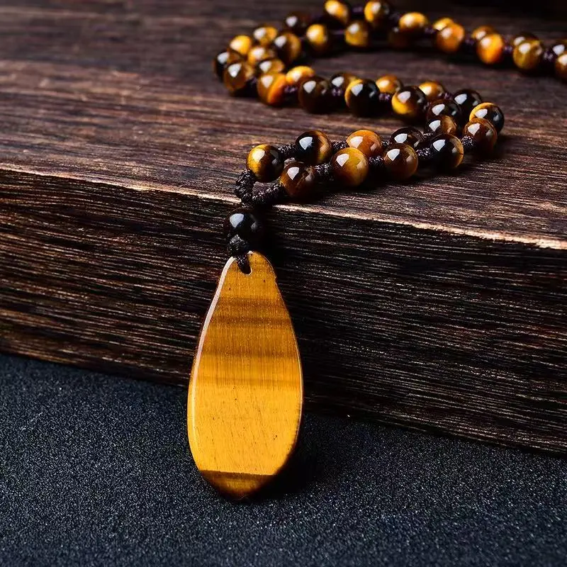 Xiao Tian Tiger's Eye Stone Necklaces Unisex-3