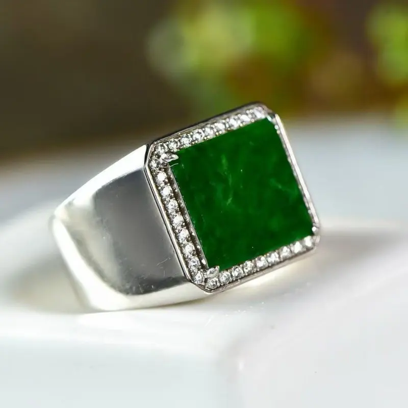 Xiao Tian Glutinous Jade Jadeite Rings Unisex-2