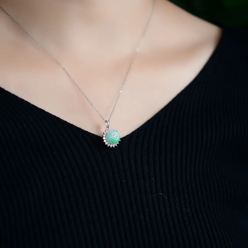 Xiao Tian Ice Glutinous Jadeite Pendants Women's-4