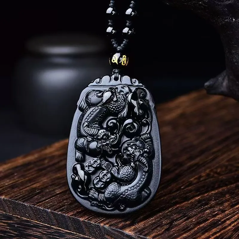 Xiao Tian Obsidian Necklaces Unisex-1