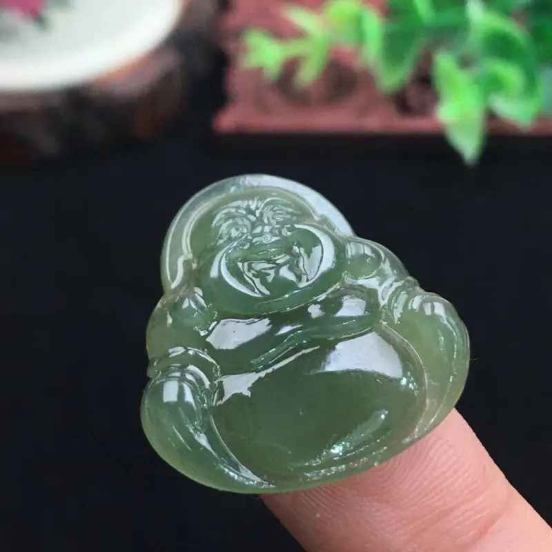 Xiao Tian Hetian Jade Buddha Pendant Green Jade Unisex-4