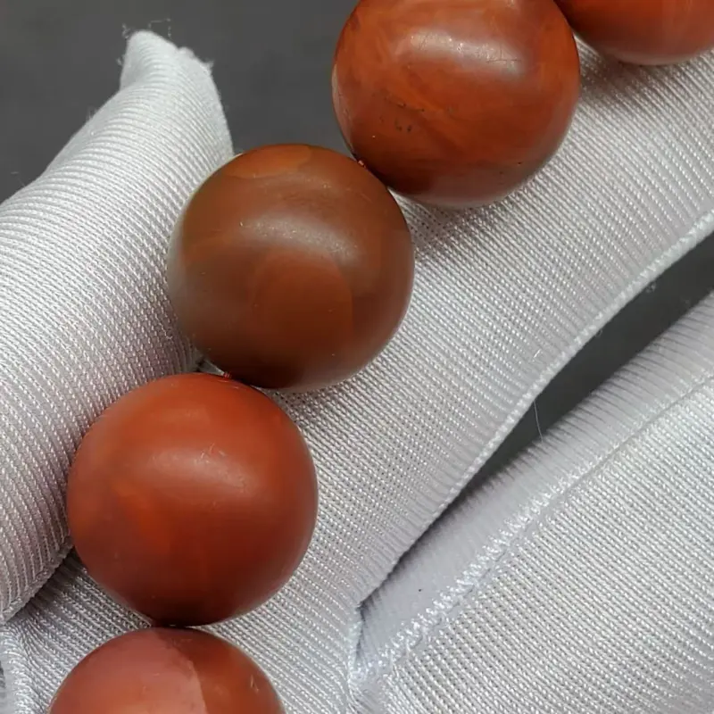 Xiao Tian Southern Red Agate Single Wrap Beaded Bracelet Unisex-4
