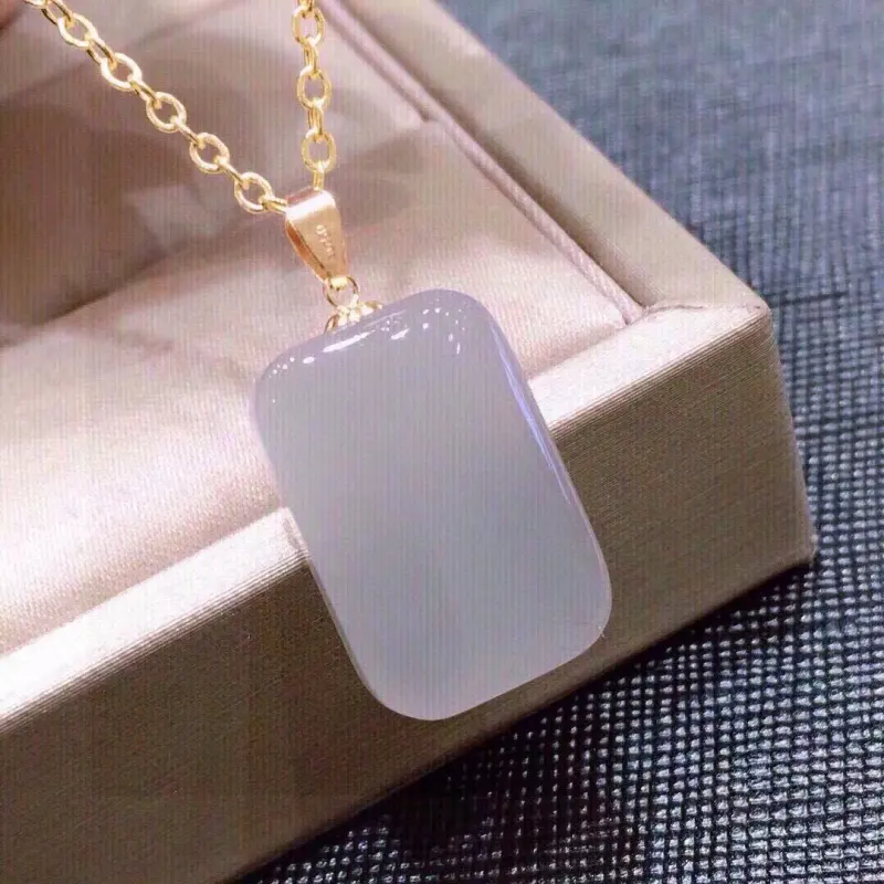 Xiao Tian Hetian Jade Pendants Smoky Blue Unisex-2