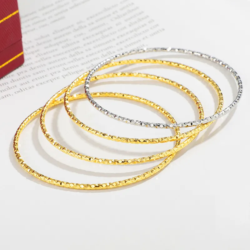 NATURALLYJOJO Titanium Steel Bangles Women's Gold/Silver-27