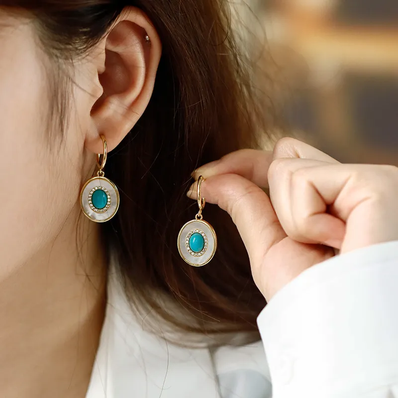 NATURALLYJOJO Shell Earrings Women's Gold-2