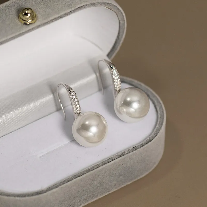 NATURALLYJOJO Faux Pearl Earrings Women's Silver/Gold-6