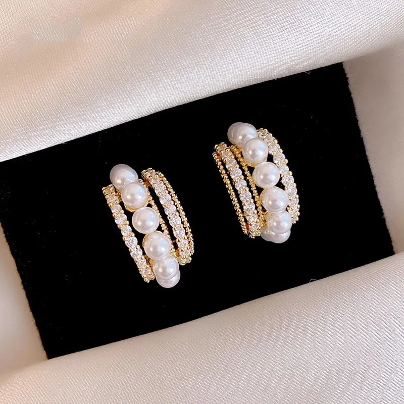 NATURALLYJOJO Zircon Earrings Women's Gold-5