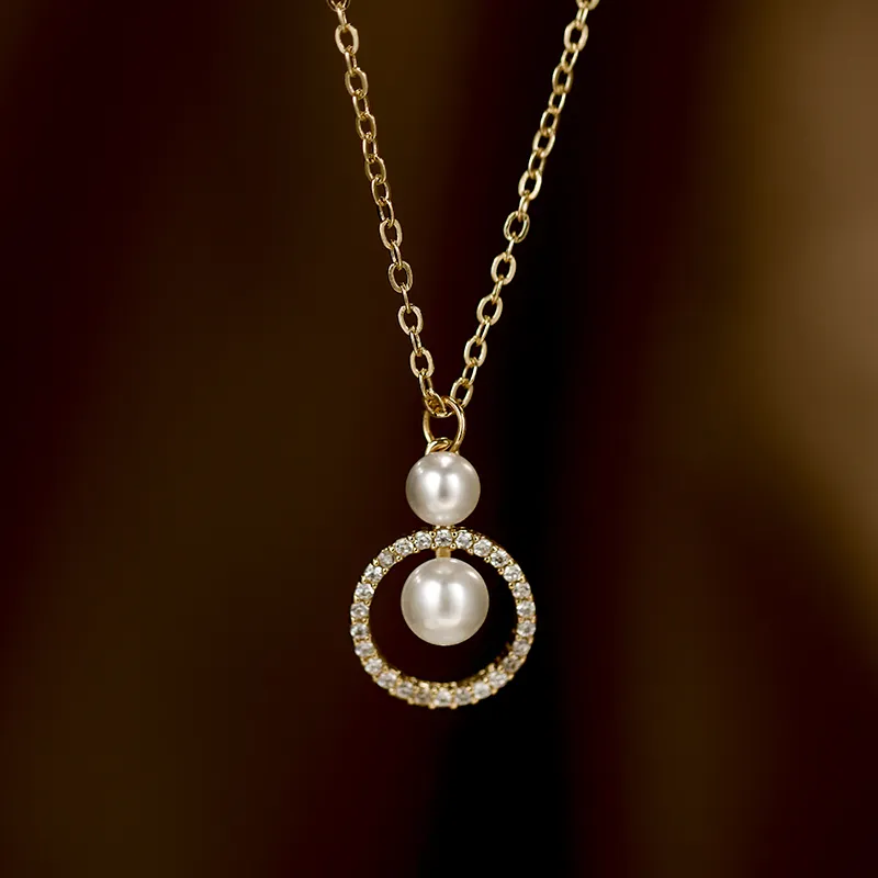 NATURALLYJOJO Imitation Pearl Copper Necklaces Women's Gold/Silver-4