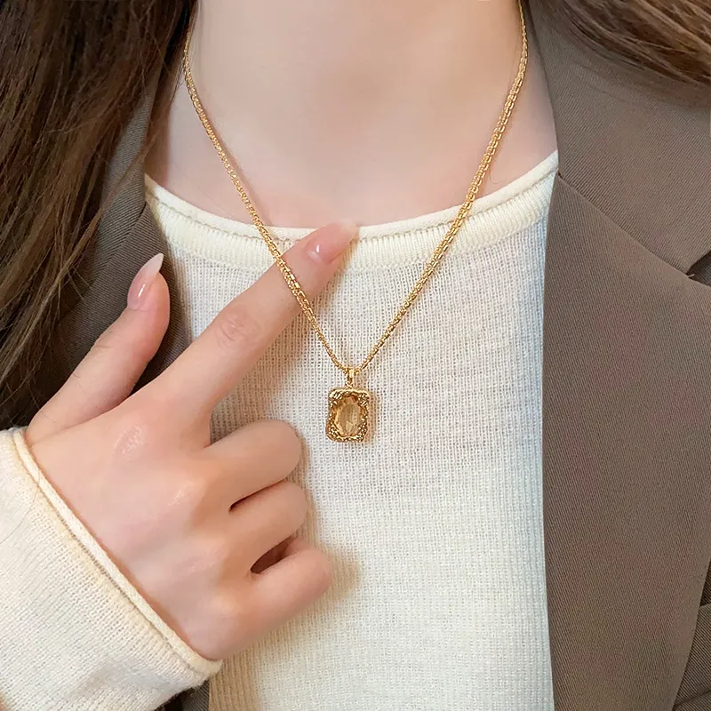 NATURALLYJOJO Zircon Necklaces Women's Gold-4