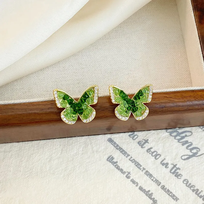 NATURALLYJOJO Zircon Earrings Women's Green-7