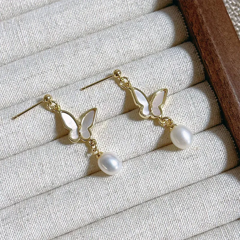 NATURALLYJOJO Mother Of Pearl Earrings Women's White-5