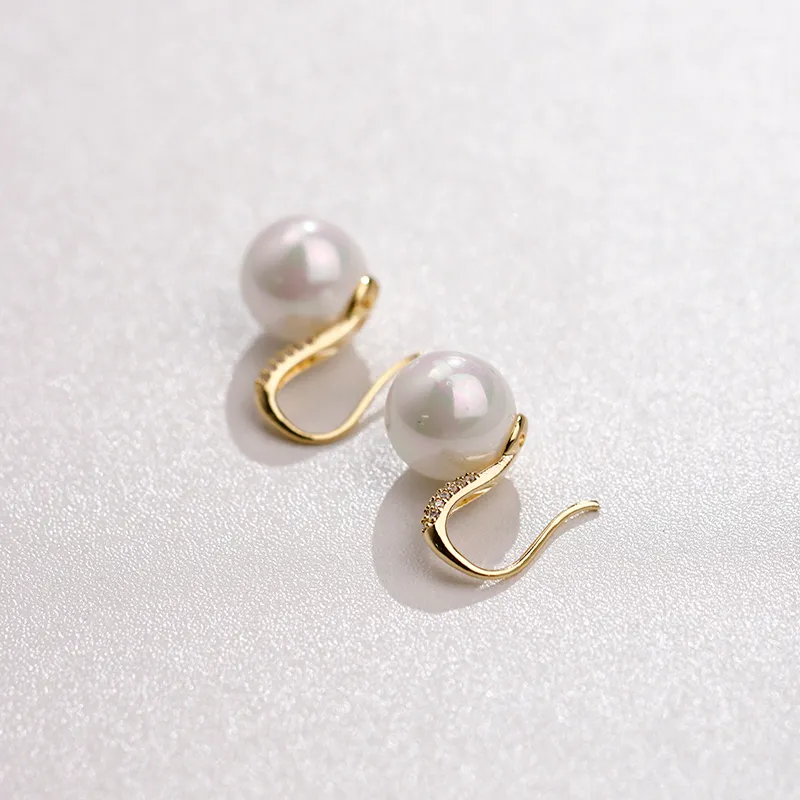 NATURALLYJOJO Faux Pearl Earrings Women's Silver/Gold-14