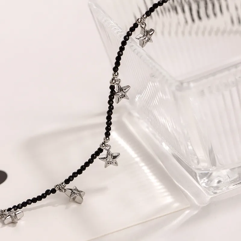 NATURALLYJOJO Zircon Faceted Beads Necklaces Women's Black-6