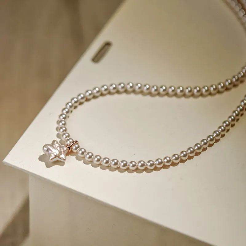 NATURALLYJOJO Faux Pearl Freshwater Pearl Zircon Necklaces Women's White-3