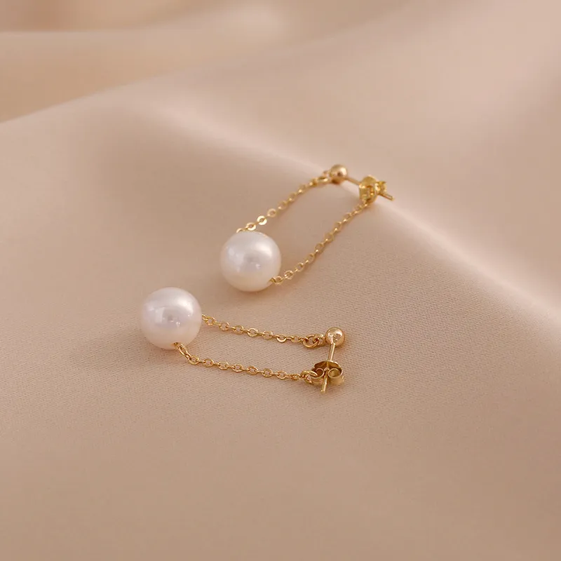 NATURALLYJOJO S925 Silver Earrings Women's Gold/White-4