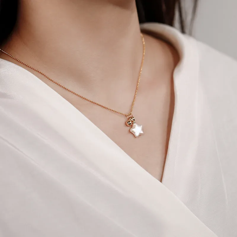 NATURALLYJOJO Freshwater Pearl Necklaces Women's Gold/White-1