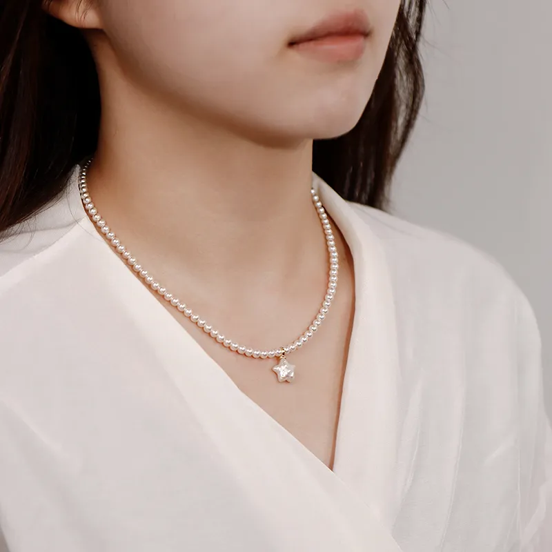 NATURALLYJOJO Faux Pearl Freshwater Pearl Zircon Necklaces Women's White-2