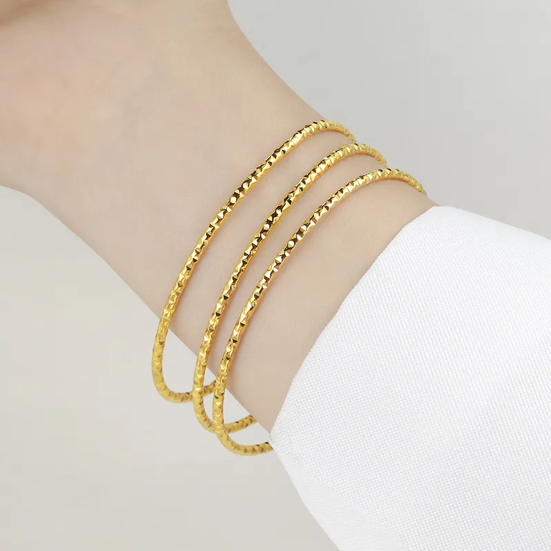 NATURALLYJOJO Titanium Steel Bangles Women's Gold/Silver-21