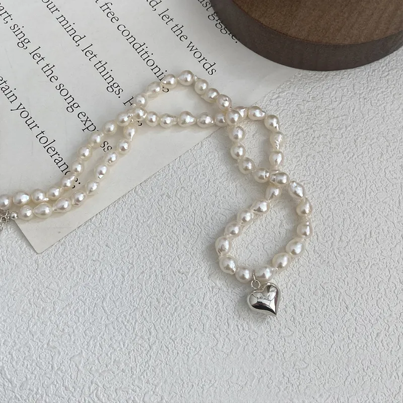 NATURALLYJOJO Freshwater Pearl Necklaces Women's White-5
