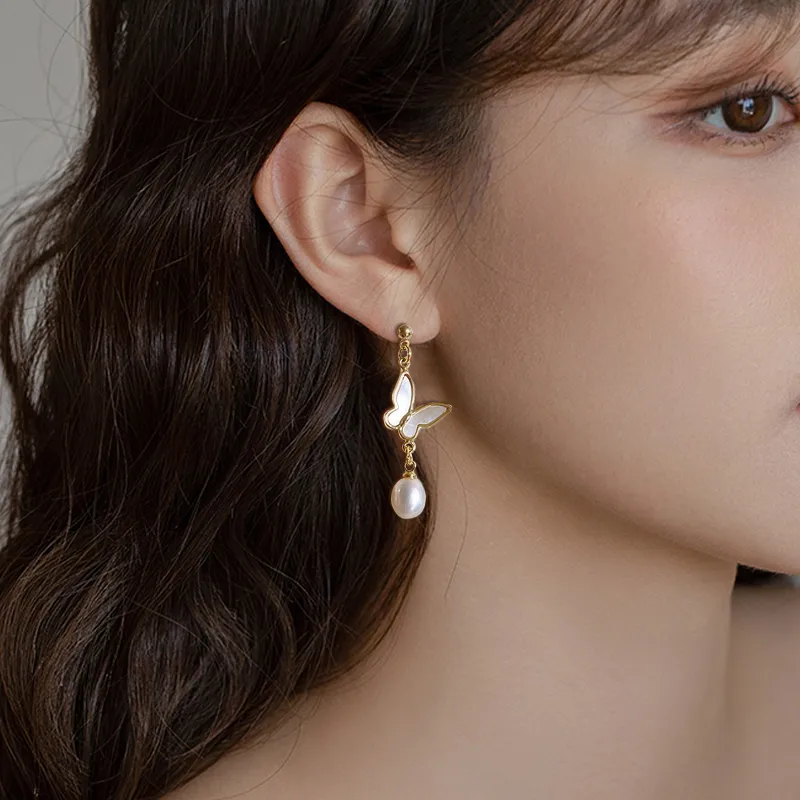 NATURALLYJOJO Mother Of Pearl Earrings Women's White-2