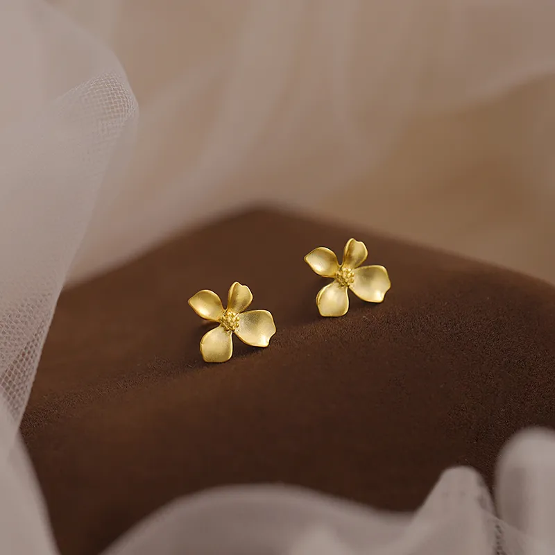 NATURALLYJOJO S999 Fine Silver Stud Earrings Women's Gold-6