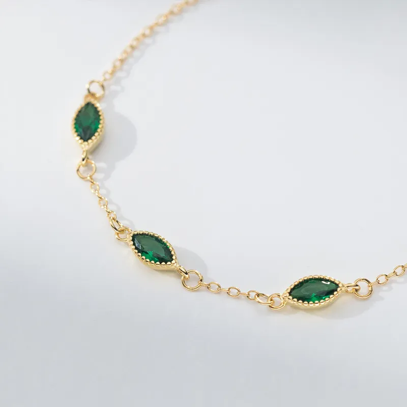 NATURALLYJOJO S925 Silver Bracelets Women's Gold/Green-4