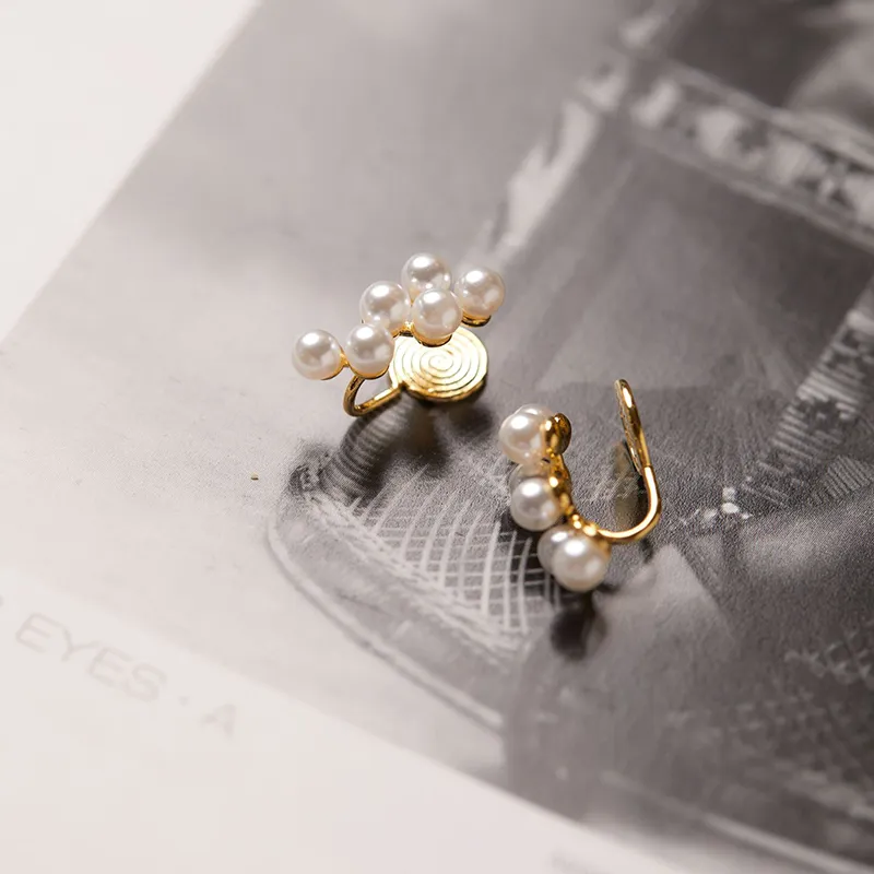 NATURALLYJOJO Faux Pearl Clip On Earrings Women's-5