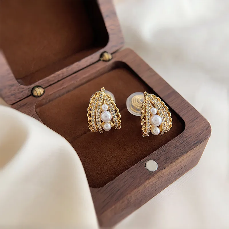 NATURALLYJOJO Zircon Clip On Earrings Women's-4