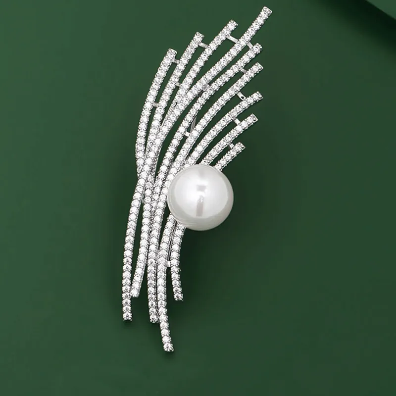 NATURALLYJOJO Faux Pearl Brooches Women's Silver-2