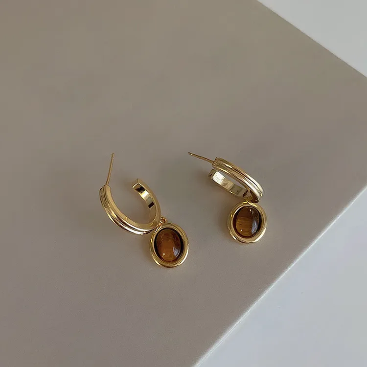 NATURALLYJOJO Tiger's Eye Stone Earrings Women's-7